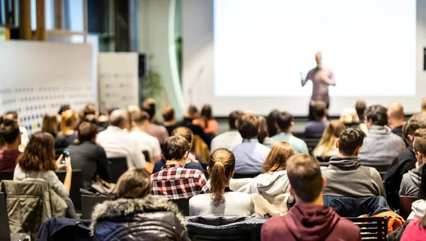 Business speaker giving a talk at business conference event. — Stock Photo, Image
