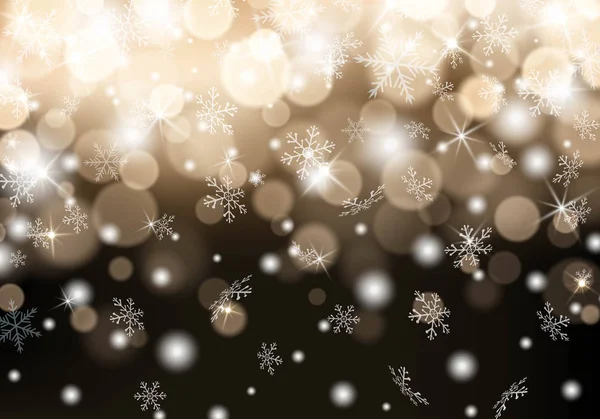 Різдвяний фон з падаючими снігопадами та сніжинками — стоковий вектор
