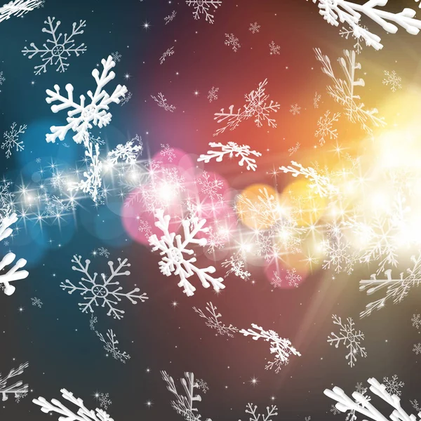 Зимовий фон з падаючими сніжинками — стоковий вектор