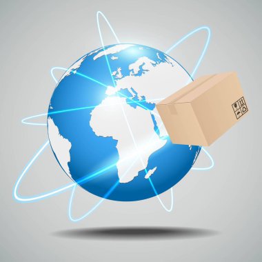 Global lojistik ağ vektör