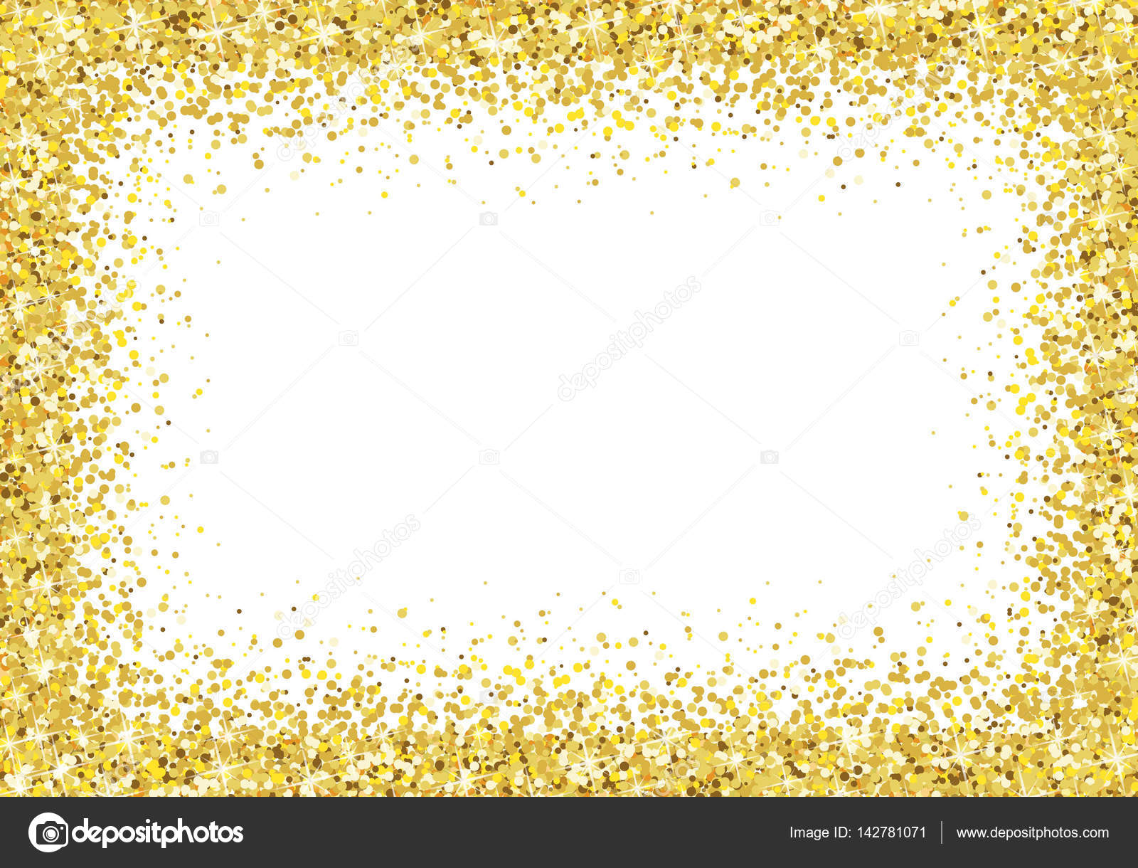 Gold glitter frame on white background Vector — Stock Vector © Yuichiro