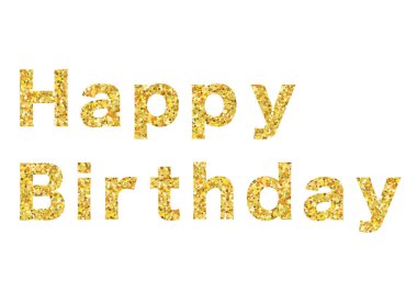 İyi ki doğdun metin ile altın glitter vektör