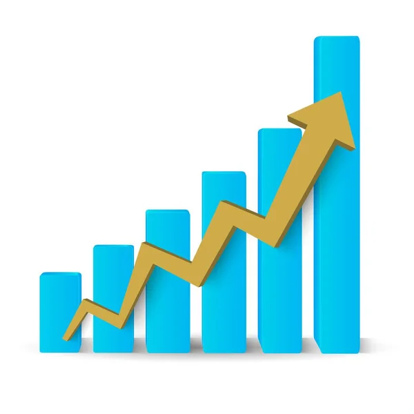 Vetor gráfico de crescimento empresarial — Vetor de Stock