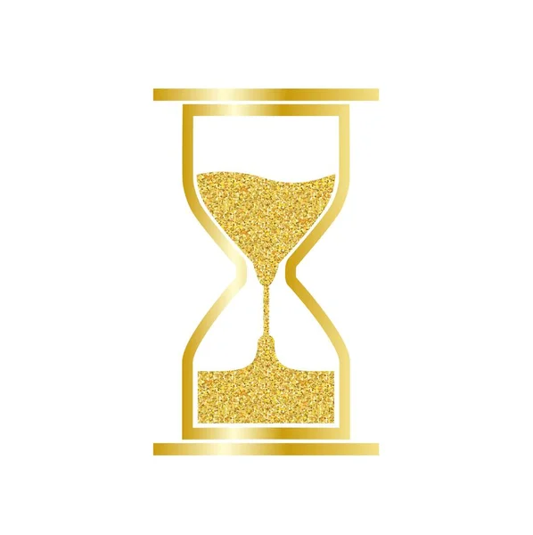 Gold hourglass isolated on a white background — Stock Photo, Image