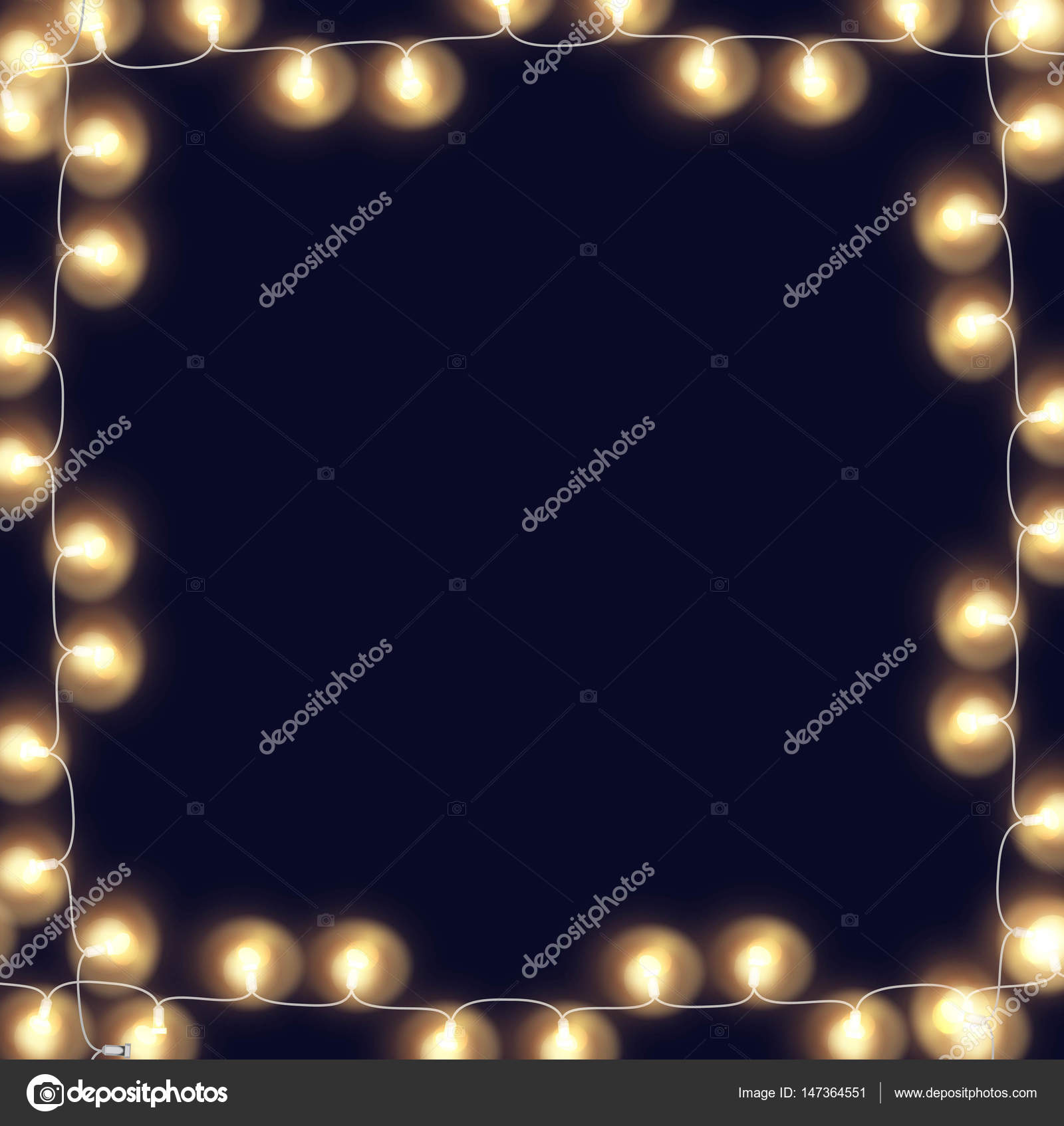 Glowing Fairy Lights Frame Stock Vector Yuichiro 147364551 Glowing Fairy Lights Frame Stock Vector