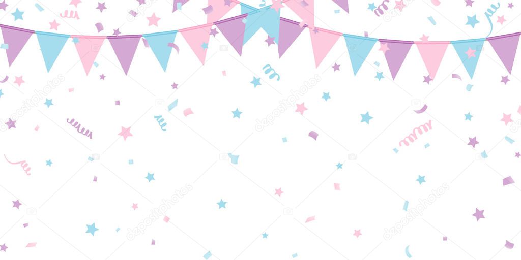 Buntings kids garland isolated on white background