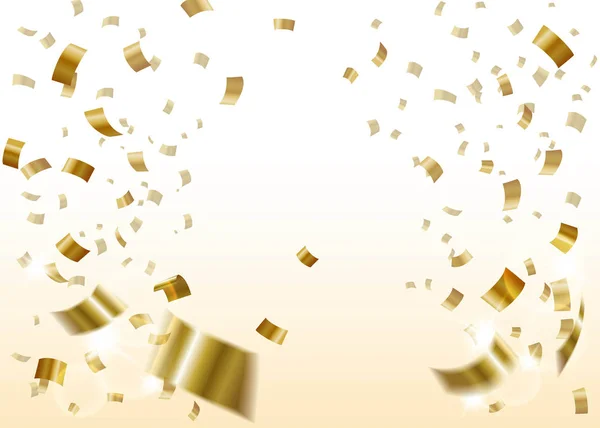 Fiesta de celebración con fondo de confeti dorado — Vector de stock