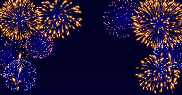 Colorful fireworks festival background with copy space Royalty Free Stock Vectors