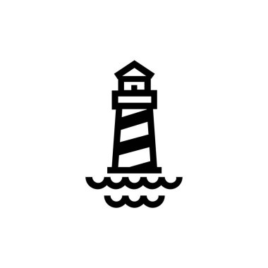 Deniz feneri simgesi düz