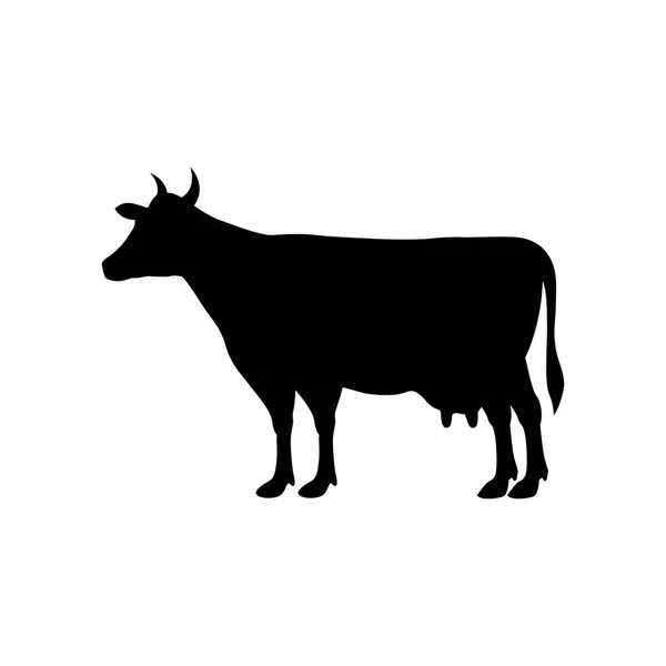 Icono de vaca plano — Archivo Imágenes Vectoriales