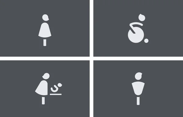 Туалетні Знаки Символи Громадського Туалету Вектор Ілюстрації — стоковий вектор