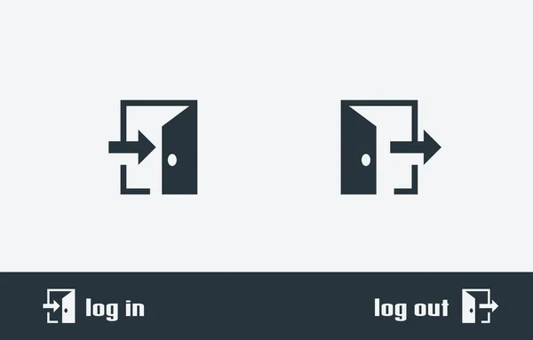 Inloggen Inloggen Pictogram Witte Donkere Achtergrond Stockvector