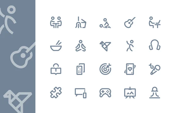 Ícones Atividades Internas Série Linhas Gráficos De Vetores