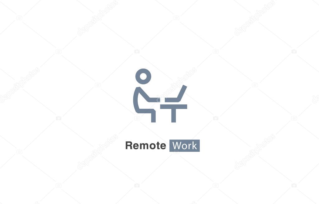 Remote work icon. Work from home concept