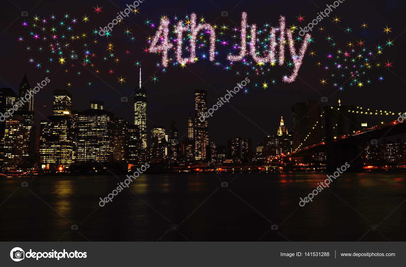 Fireworks celebration for Independence day in New York ...