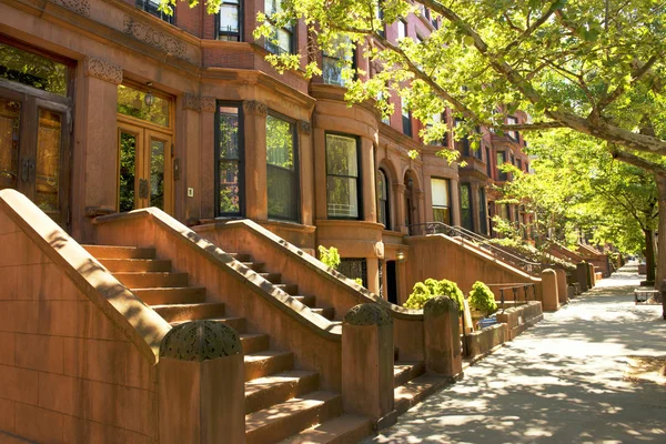 Brownstone houses in New York City