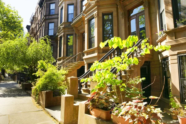 Brownstone houses in New York City