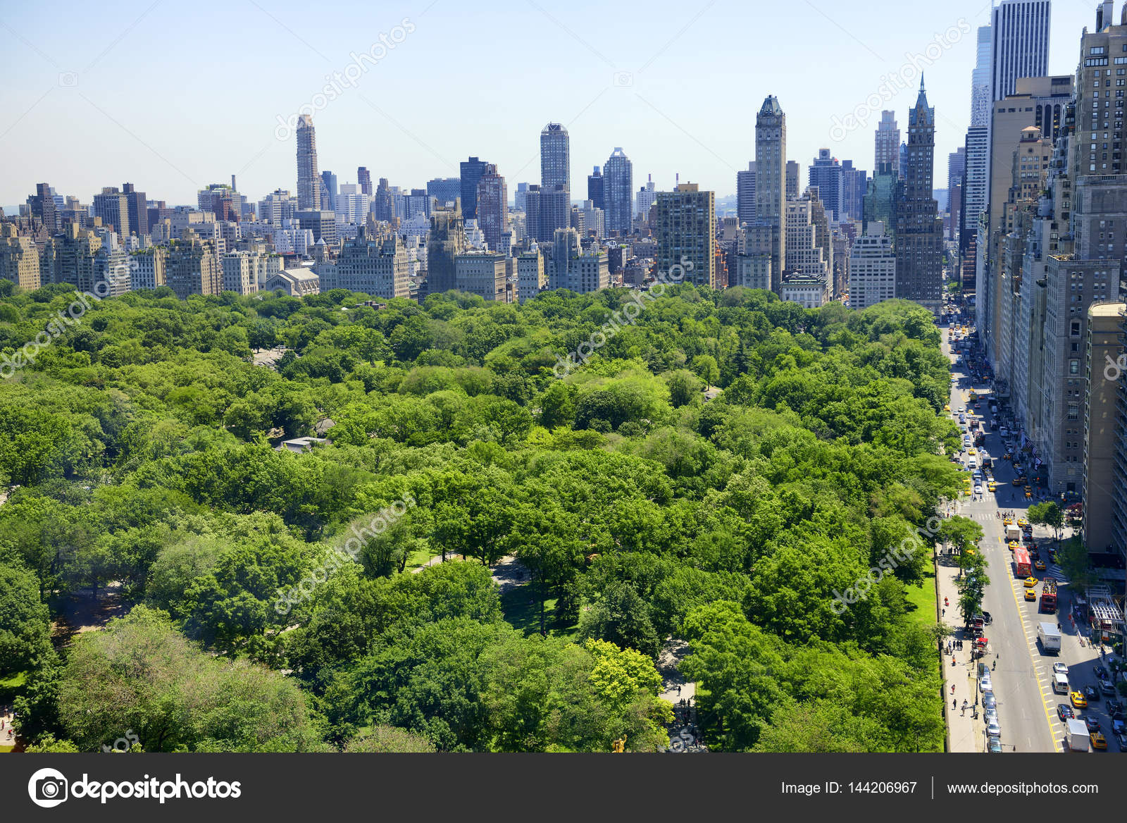 Edifícios de Nova York e Central Park de cima — Stock ...