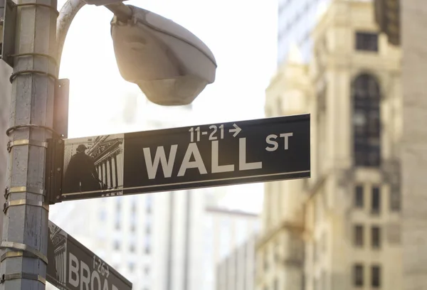 Wall Street road sign, New York City