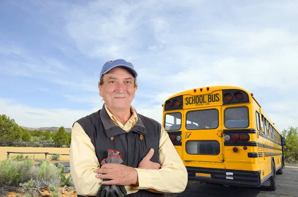 Confident school bus driver