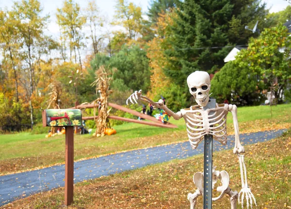 Halloween decorations in garden, New England