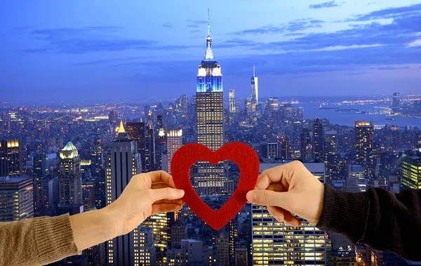 Hands with heart for Valentine's Day in New York City