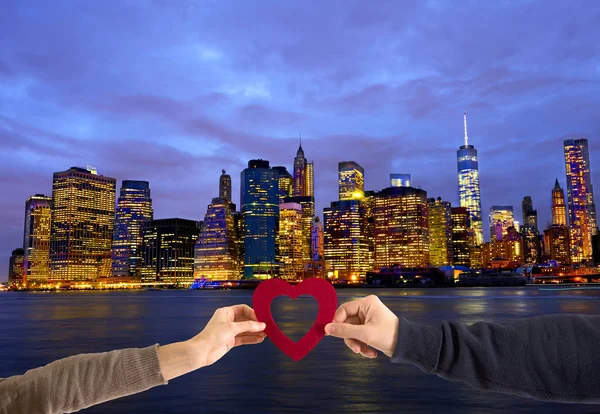 Hands with heart for Valentine's Day in New York City