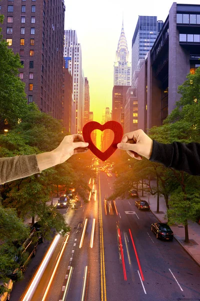 Hands with heart for Valentine\'s Day in New York City
