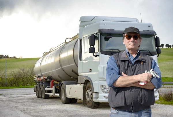 Truck driver on the road