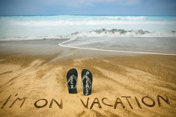 Message for vacation on the beach