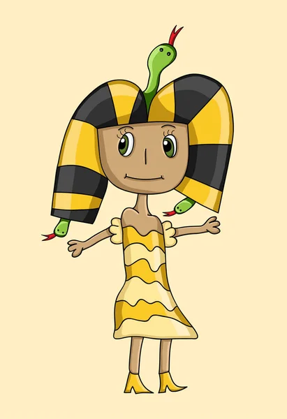 Illustration vectorielle des enfants dessin reine Cléopâtre — Image vectorielle