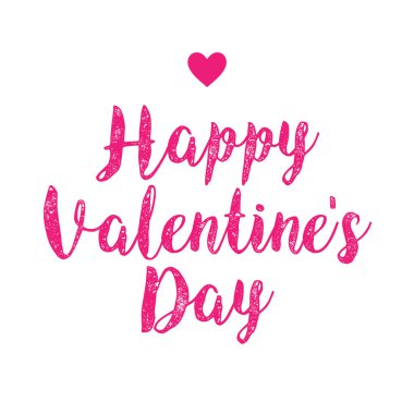 mutlu Sevgililer günü vektör çizim beyaz arka plan üzerinde kalp ile