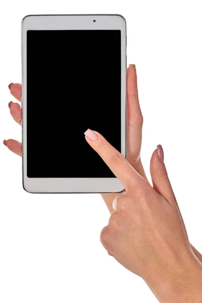 Hand hält ein Tablet — Stockfoto