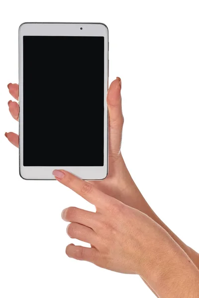Hand Holding a Tablet — Stock Photo, Image