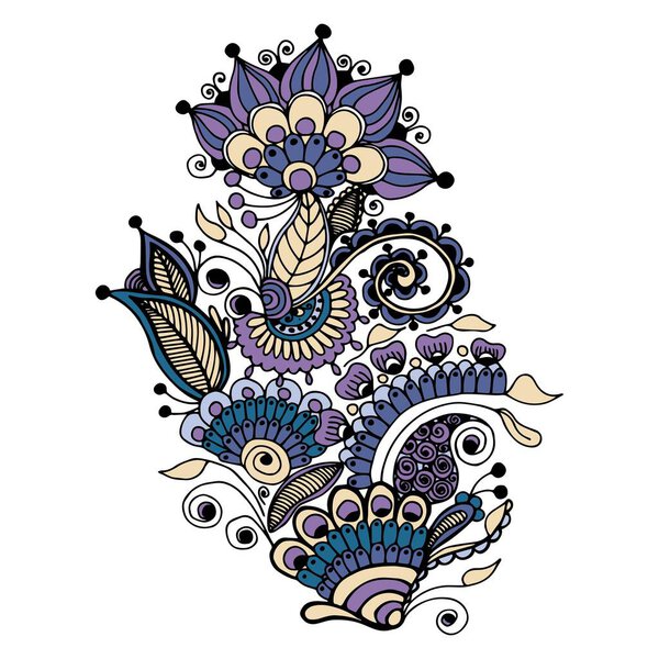 Цветочный дизайн, украинский этнический стиль. Изолированный белый. Иллюстрация
.