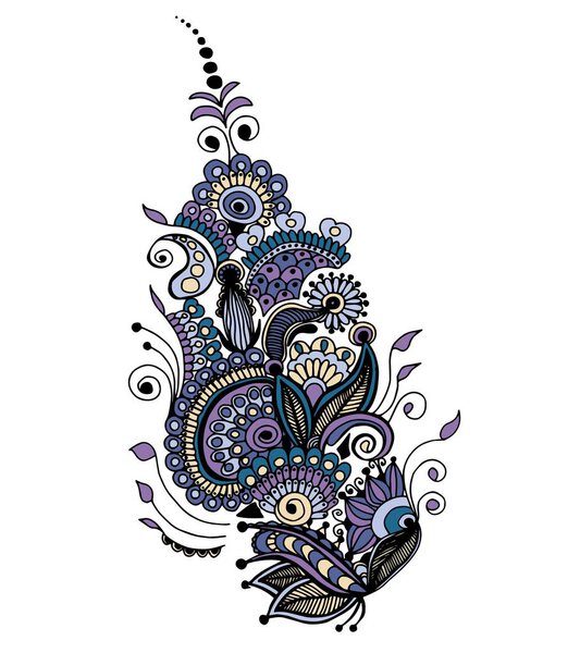 Искусство украшает цветочный дизайн. Украинский традиционный стиль. Изолированный белый. Иллюстрация
.