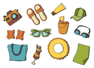 Büyük bir dizi grafik elementi. Çizgi film tarzı illüstrasyon. Stock Illustration 'da. Beyaz arkaplan, izole et.