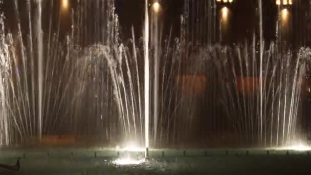 Огни Музыка Пение Fountains Footage Различных Мероприятий — стоковое видео