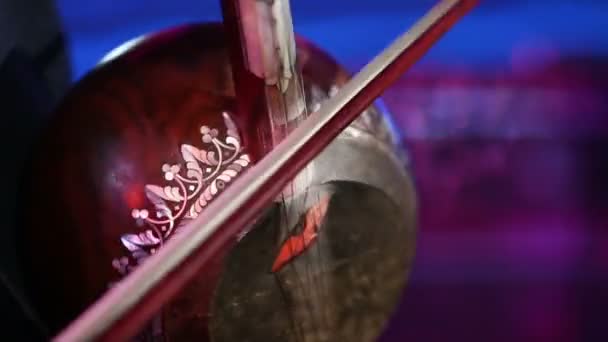 亚美尼亚民族音乐乐器玩画面为不同的事件的 电视演播室细节 — 图库视频影像