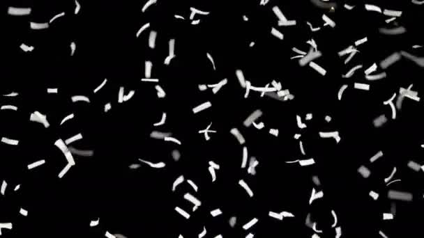 Superposición Realista Confetti Blanco Para Sus Proyectos Utilice Modo Mezcla — Vídeos de Stock