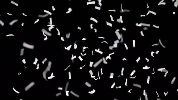 Realistiska vit konfetti — Stockvideo