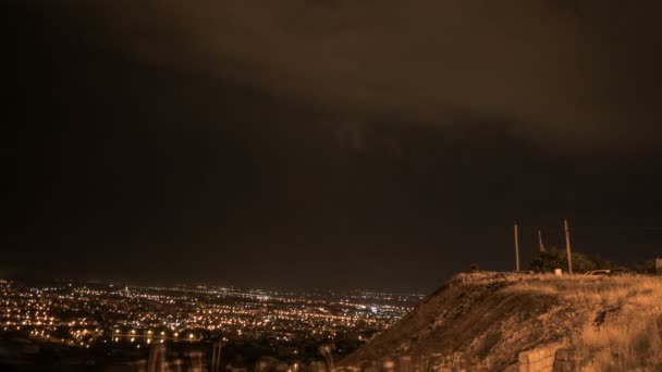 Night City and Thunder Lightning — Stockvideo