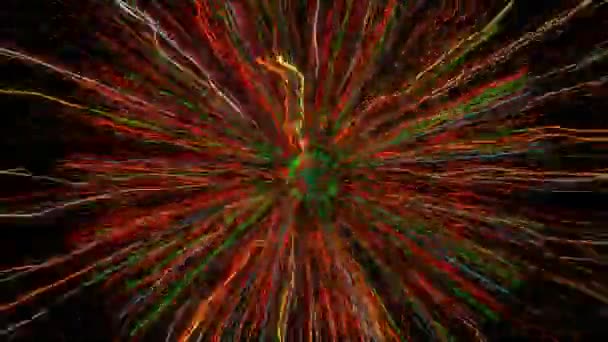 創造的な抽象的な粒子空間のアニメーション Vjループモーショングラフィックリードスクリーン Vjマッピング パフォーマンス プレゼンテーション テレビ番組 コンサートやタイトルのためのライン Djディスコパーティーフェスティバル — ストック動画