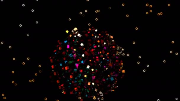 Animation Creative Abstract Particles Space Lines Background Loop Motion Graphic — Stock Video