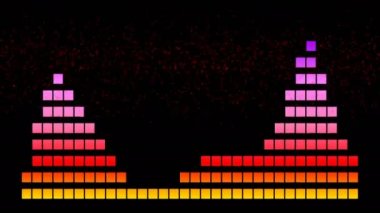 Ses Equalizer çubukları ses dalgaları tasarlar, konser, parti, gece kulübü, TV şovu, müzik festivali, dj, başlık, dvd, vj haritalama için disko grafik hareket arkaplanı oluşturur. Öndeki ekranlarda çok güzel görünüyor..
