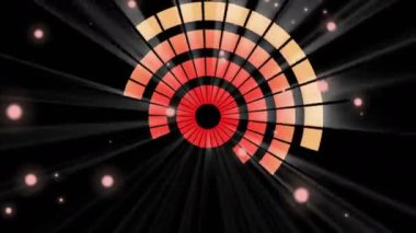 Ses Equalizer çubukları ses dalgaları tasarlar, konser, parti, gece kulübü, TV şovu, müzik festivali, dj, başlık, dvd, vj haritalama için disko grafik hareket arkaplanı oluşturur. Öndeki ekranlarda çok güzel görünüyor..