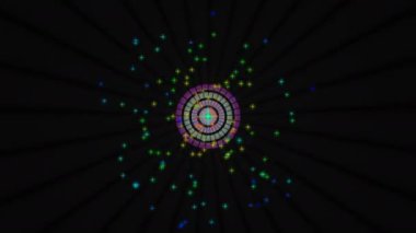 Ses Equalizer çubukları ses dalgaları tasarlar, konser, parti, gece kulübü, TV şovu, müzik festivali, dj, başlık, dvd, vj haritalama için disko grafik hareket arkaplanı oluşturur. Öndeki ekranlarda çok güzel görünüyor..