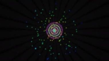 Ses Equalizer çubukları ses dalgaları tasarlar, konser, parti, gece kulübü, TV şovu, müzik festivali, dj, başlık, dvd, vj haritalama için disko grafik hareket arkaplanı oluşturur. Öndeki ekranlarda çok güzel görünüyor..