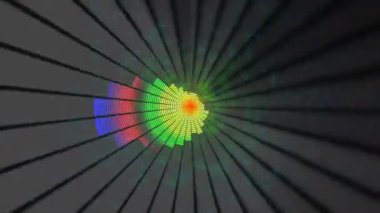 Ses Equalizer çubukları ses dalgaları tasarlar, konser, parti, gece kulübü, TV şovu, müzik festivali, dj, başlık, dvd, vj haritalama için disko grafik hareket arkaplanı oluşturur. Öndeki ekranlarda çok güzel görünüyor..