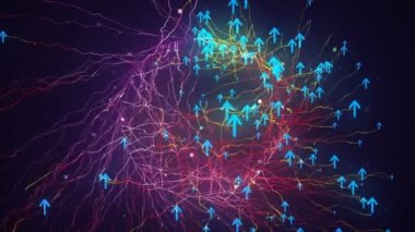 Yaratıcı soyut parçacıkların uzayı animasyonu. Satır arkaplanı, başlıklı ekranlar için Vj döngü hareketi grafiği, vj haritalama, performans, sunum, TV programı, konserler ve başlıklar. DJ disko partisi festivali.